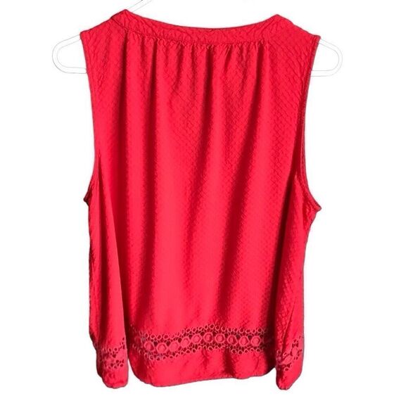 Crown & Ivy Blouse top Red sleeveless plus SZ XXL crochet lace - Picture 2 of 4